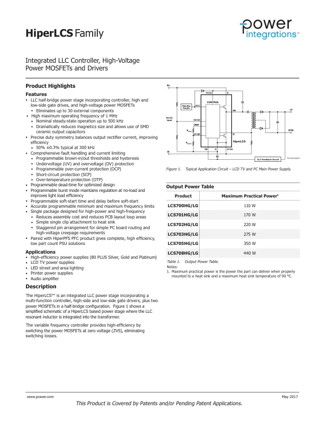 LCS702HG, Gate Drivers 220W HV CONTROLLER MOSFET - Переключатели распределения питания, драйверы нагрузки файл 1