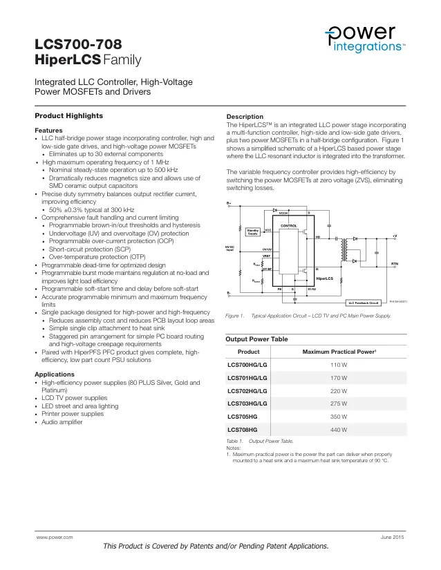 LCS705HG, Gate Drivers 350W HV CONTROLLER MOSFET - Переключатели распределения питания, драйверы нагрузки файл 1