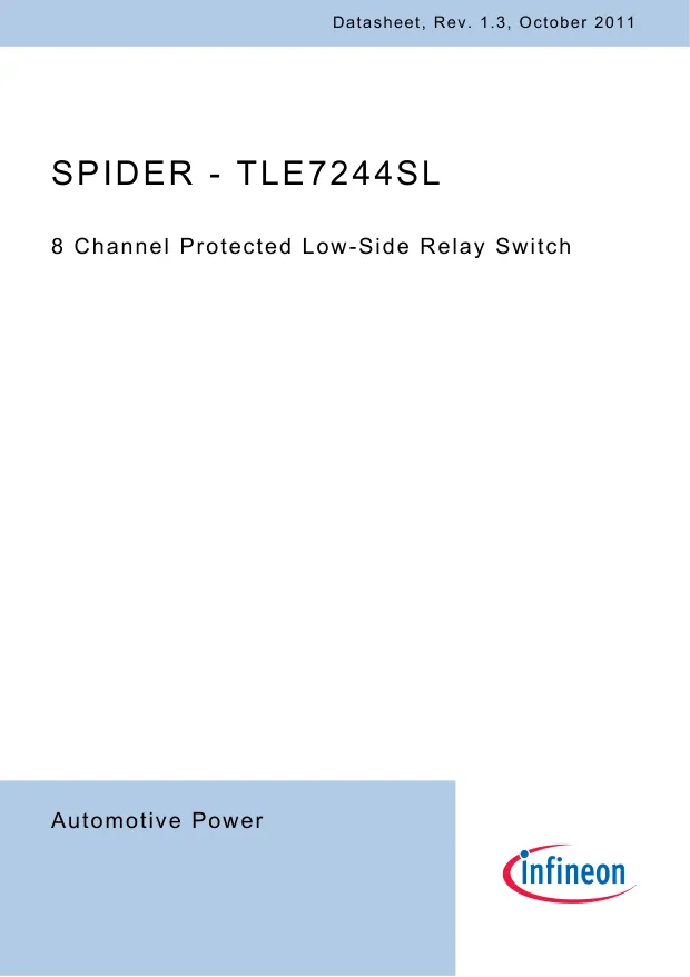 TLE7244SLXUMA2, Relay Driver, 3V to 5.5V Supply, 290mA Out, SSOP-24 - Переключатели распределения питания, драйверы нагрузки файл 1