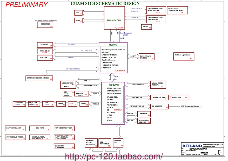 Схемы - Материнская плата Bitland Information Techonogy Co.,Ltd BM5016