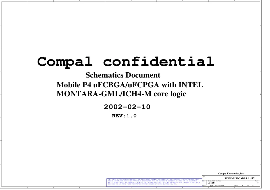 Схема - Материнская плата Compal Electronics, Inc. LA-1571P