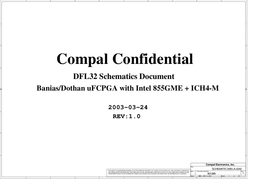 Схемы - Материнская плата Compal Electronics, Inc. LA-2242