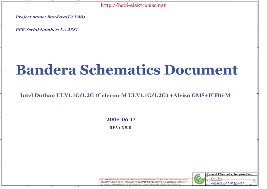 Схема - Материнская плата Compal Electronics, Inc. LA-2581P