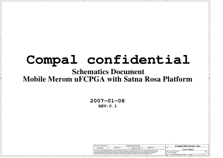 Схема - Материнская плата Compal Electronics, Inc. LA-3732P (IBL80)