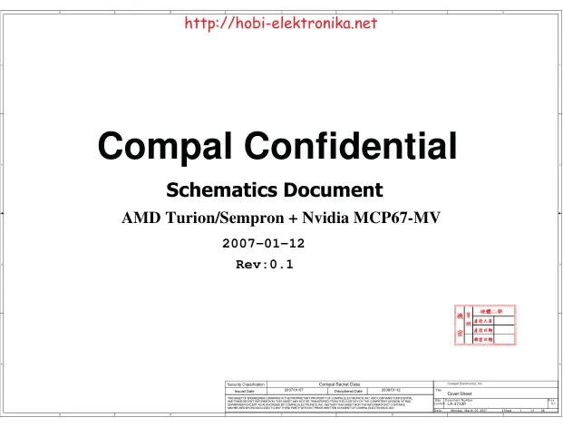 Схема - Материнская плата Compal Electronics, Inc. LA-3733