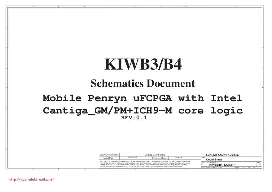 Схема - Материнская плата Compal Electronics, Inc. LA-4551P