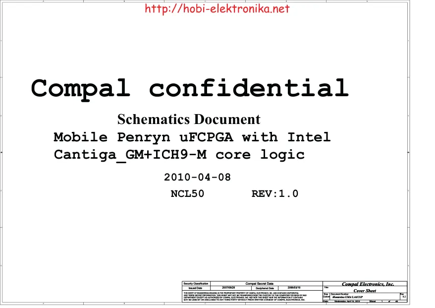 Схема - Материнская плата Compal Electronics, Inc. LA-6121P
