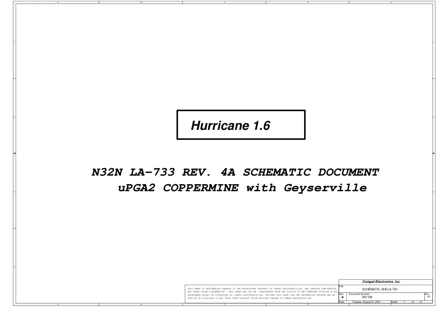 Схема - Материнская плата Compal Electronics, Inc. LA-733B (N32N)