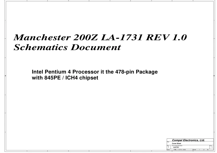 Схема - Материнская плата Compal Electronics, Inc. LA-1731