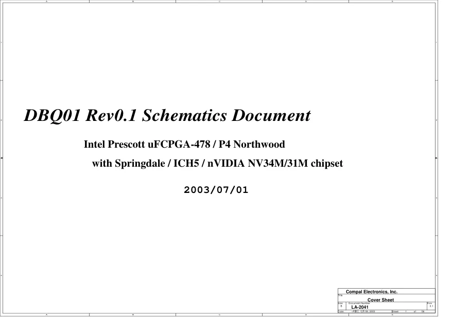 Схема - Материнская плата Compal Electronics, Inc. LA-2041