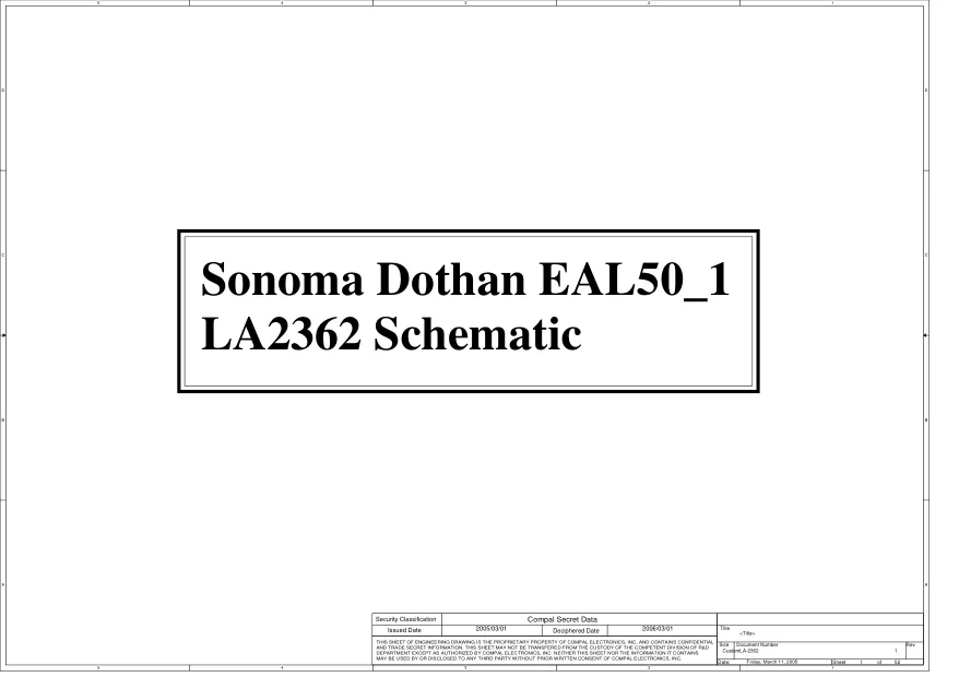 Схема - Материнская плата Compal Electronics, Inc. LA-2362