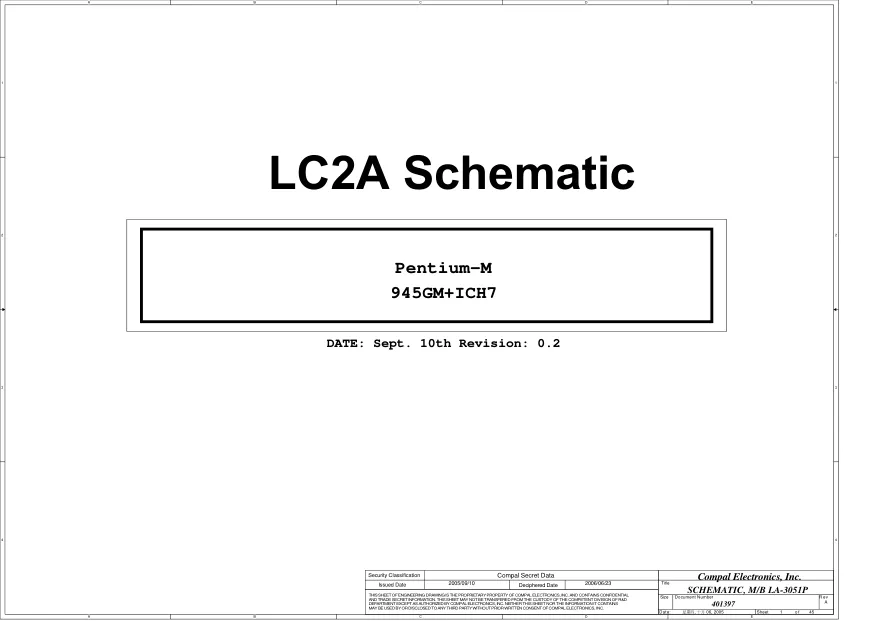 Схема - Материнская плата Compal Electronics, Inc. LA-3051P