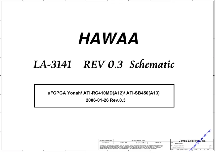 Схема - Материнская плата Compal Electronics, Inc. LA-3141