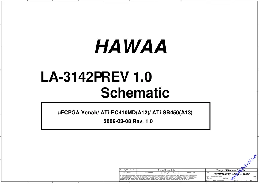 Схема - Материнская плата Compal Electronics, Inc. LA-3142P