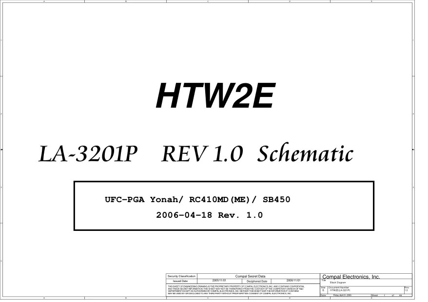 Схема - Материнская плата Compal Electronics, Inc. LA-3201P