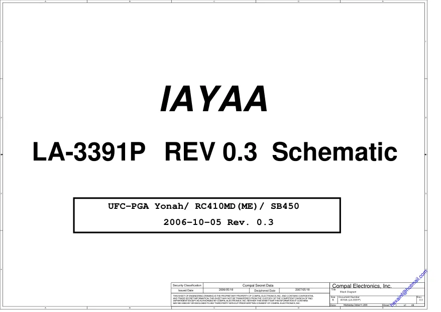 Схема - Материнская плата Compal Electronics, Inc. LA-3391P