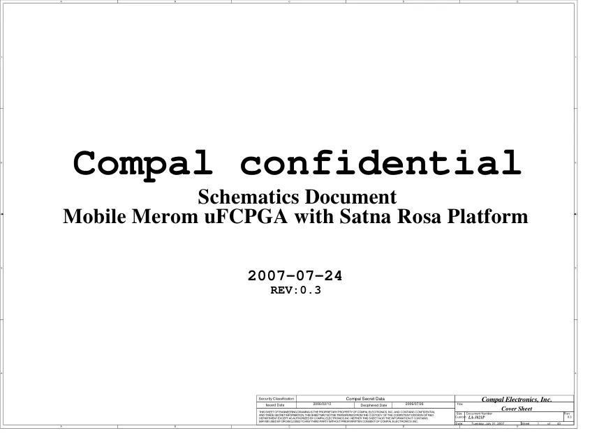 Схема - Материнская плата Compal Electronics, Inc. LA-3821P
