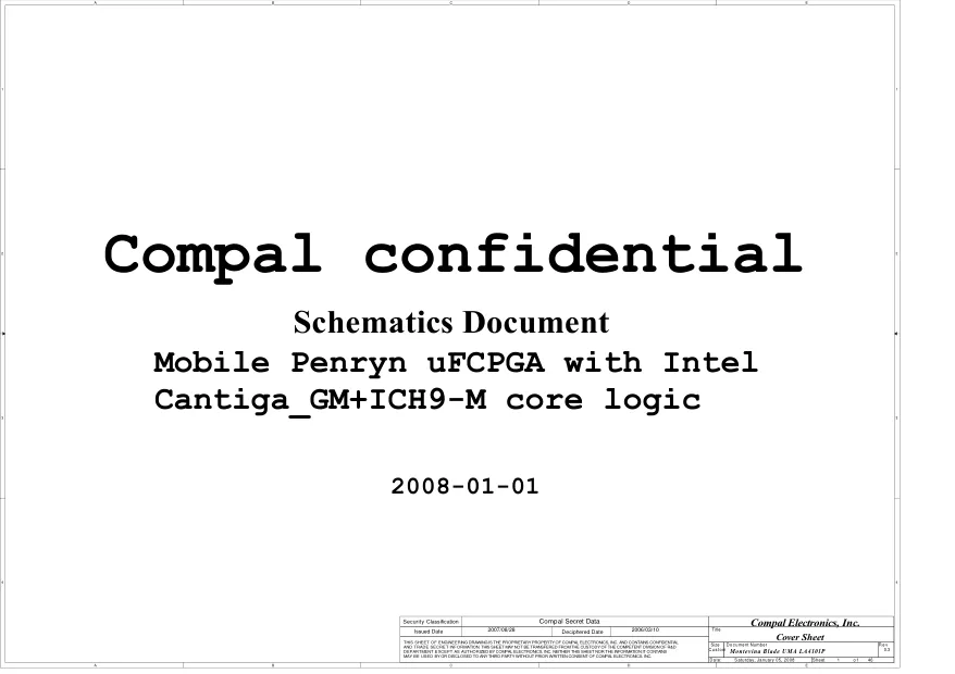 Схема - Материнская плата Compal Electronics, Inc. LA-4101P