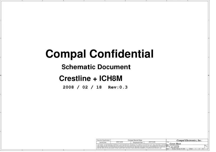 Схема - Материнская плата Compal Electronics, Inc. LA-4131P