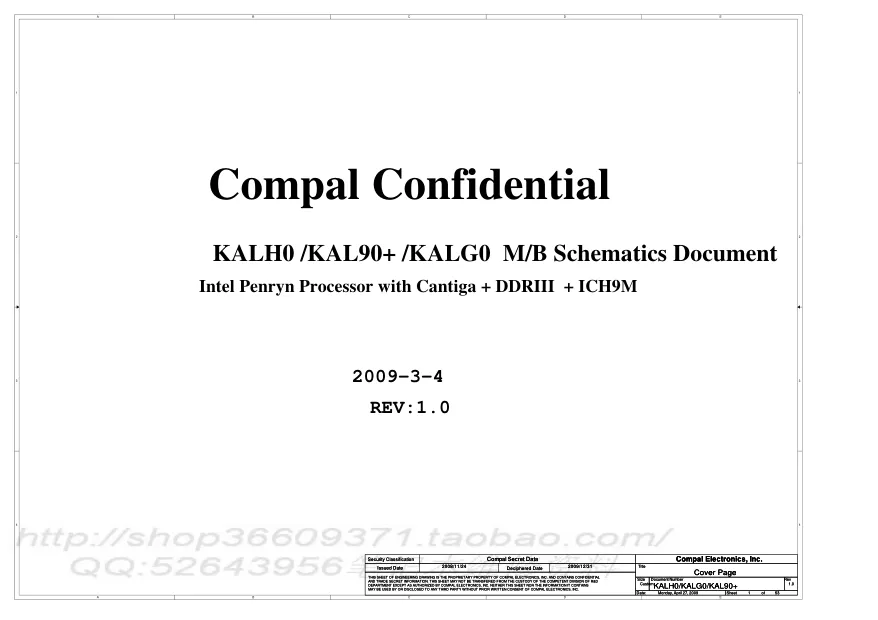 Схема - Материнская плата Compal Electronics, Inc. LA-4494P