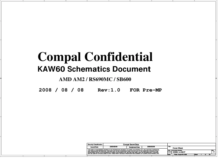 Схема - Материнская плата Compal Electronics, Inc. LA-4661P