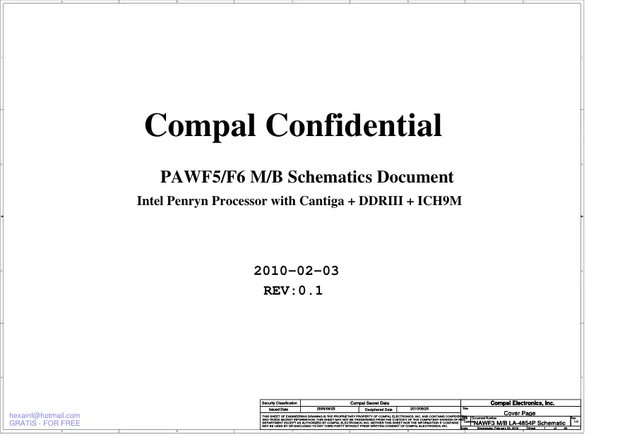 Схема - Материнская плата Compal Electronics, Inc. LA-4855P