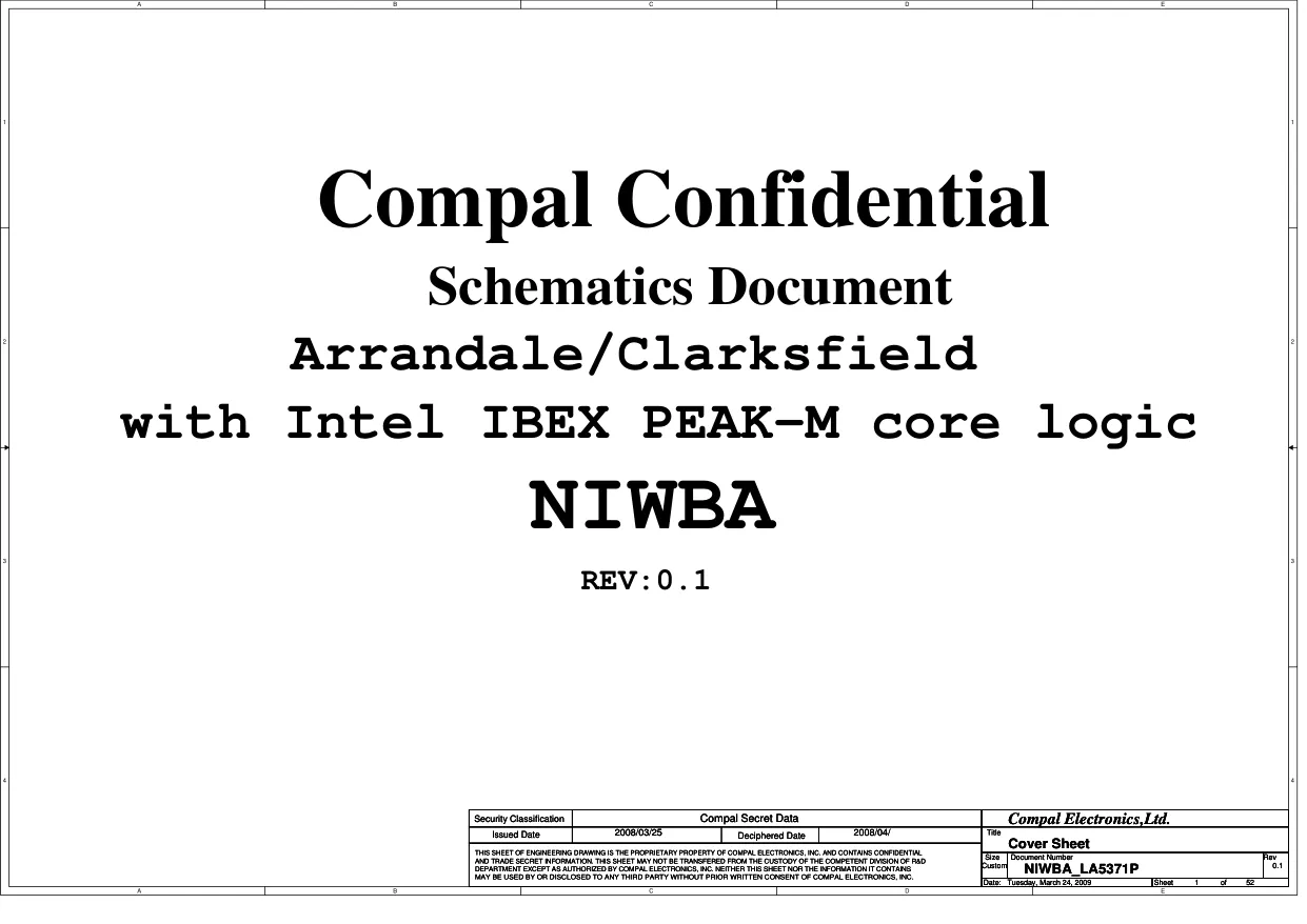 Схема - Материнская плата Compal Electronics, Inc. LA-5371P