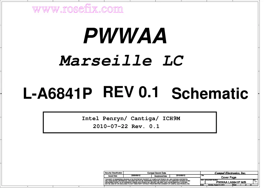 Схема - Материнская плата Compal Electronics, Inc. LA-6841P