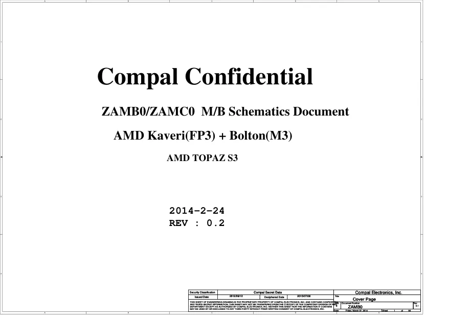 Схема - Материнская плата Compal Electronics, Inc. LA-B651P
