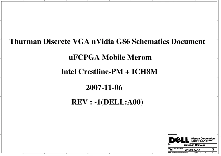 Схема - Материнская плата Dell Inc. M1330