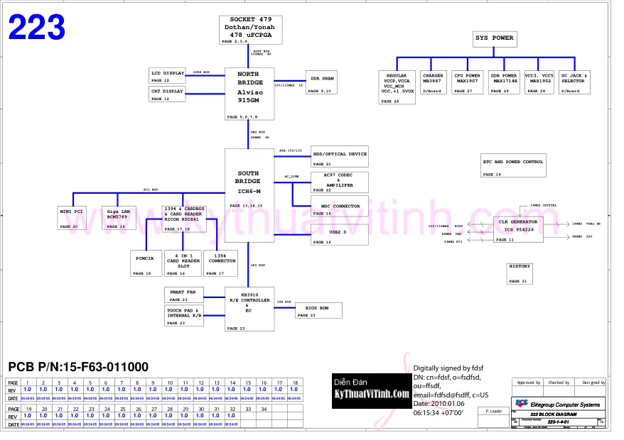 Схемы - Материнская плата Elitegroup Computer Systems Co., Ltd. 223-1-4-01