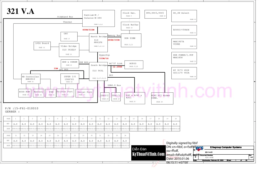 Схемы - Материнская плата Elitegroup Computer Systems Co., Ltd. 321-1-4-01