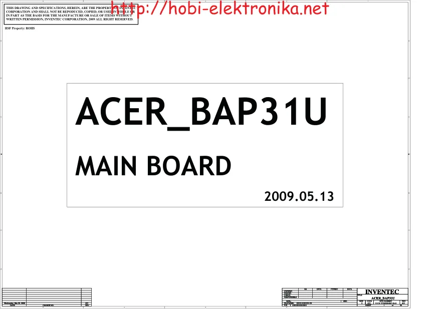Схема - Материнская плата Inventec Corporation BAP31U UMA