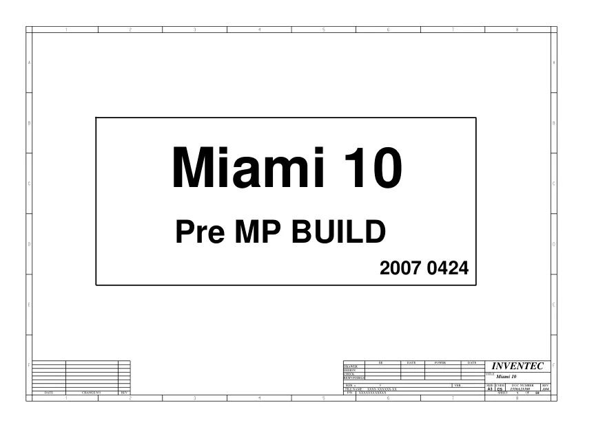Схема - Материнская плата Inventec Corporation Miami 10