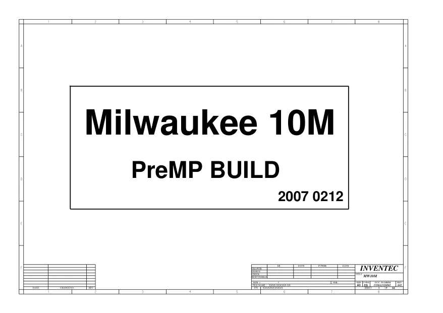 Схема - Материнская плата Inventec Corporation Milwaukee 10M