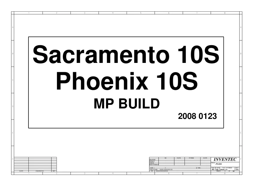 Схема - Материнская плата Inventec Corporation Sacramento 10S