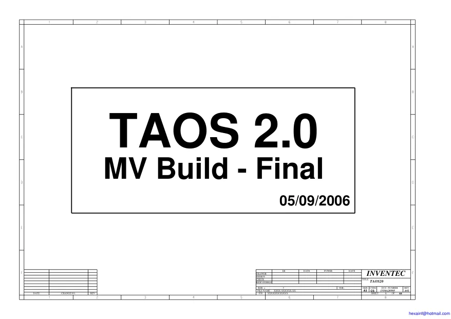 Схема - Материнская плата Inventec Corporation TAOS 2.0