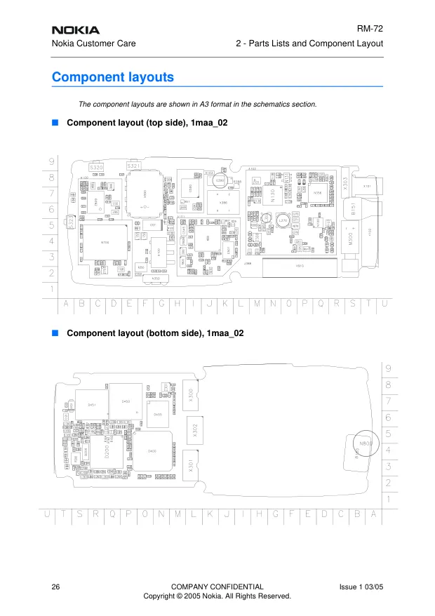 Схемы - Мобильный телефон Nokia Corporation 6230i (RM-72)
