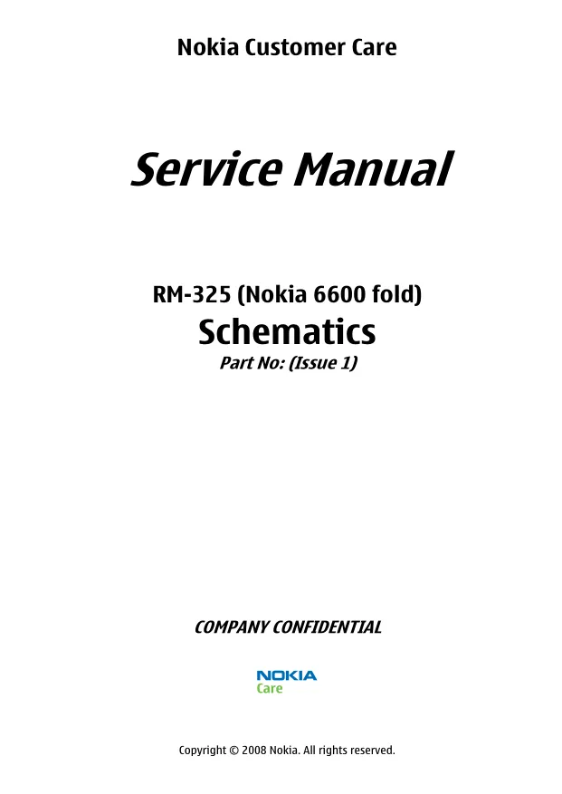 Схемы - Мобильный телефон Nokia Corporation 6600 fold (RM-325)