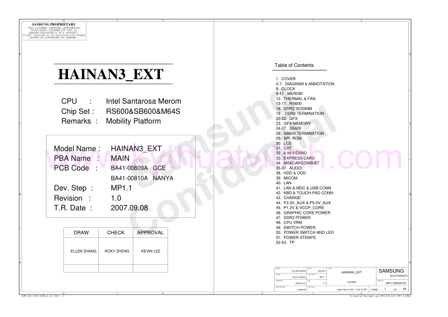 Схема - Ноутбук Samsung Group NP-R25 Plus (HAINAN3_EXT)