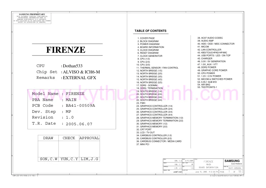 Схема - Ноутбук Samsung Group NP-R50 (FIRENZE)