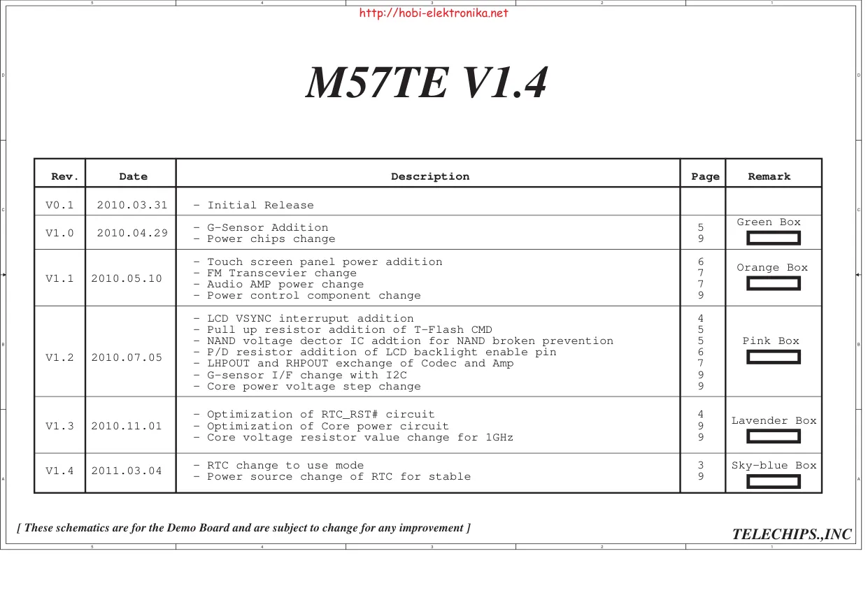 Схема - Планшет Telechips M57TE